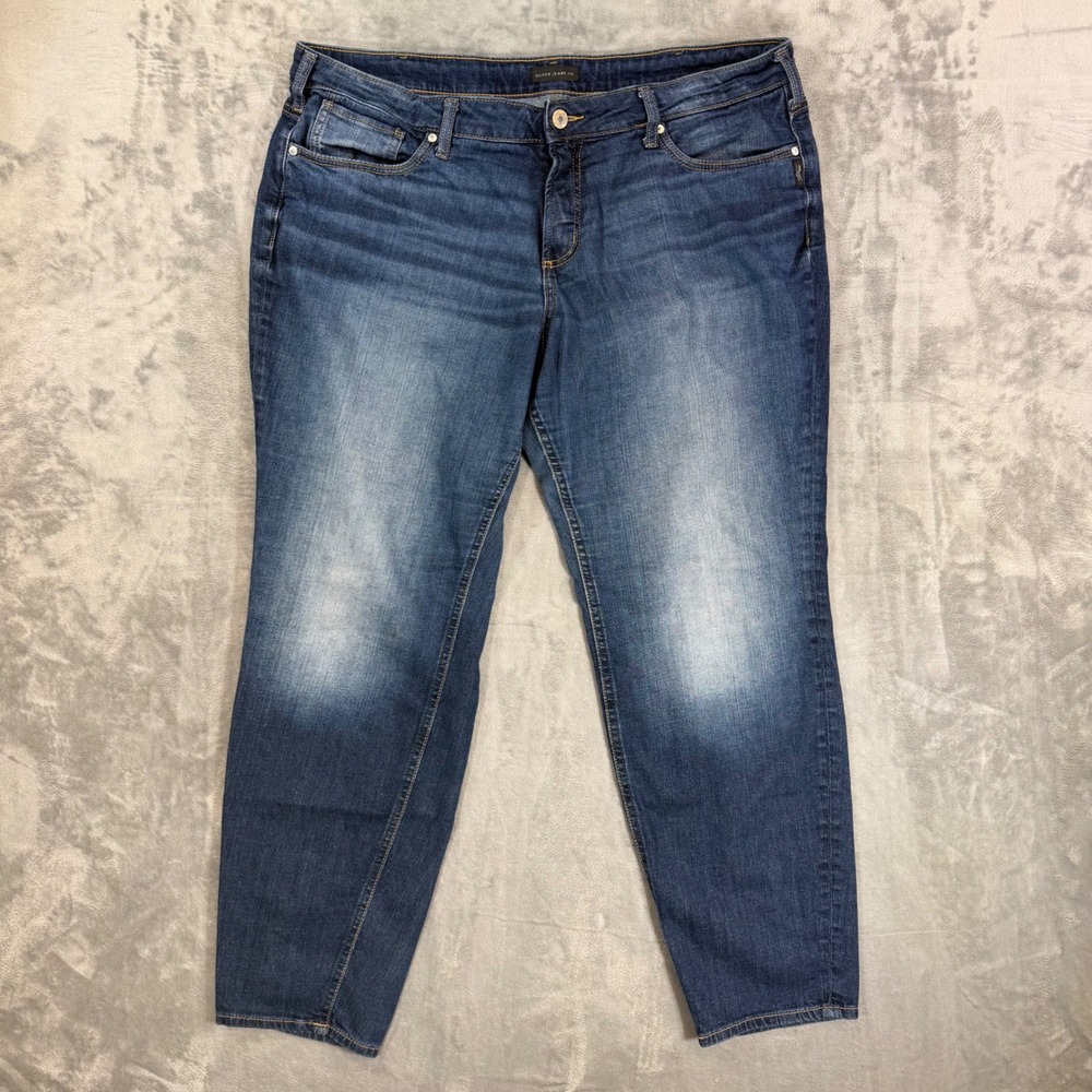 Silver Jeans Curvy Skinny Jeans Women's Size 16W x 29 Dark Blue Denim Pants